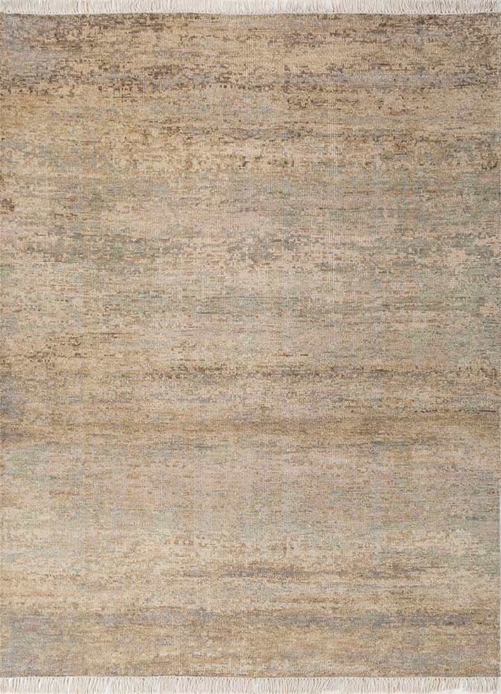 uvenuti beige and brown wool hand knotted Rug - HeadShot